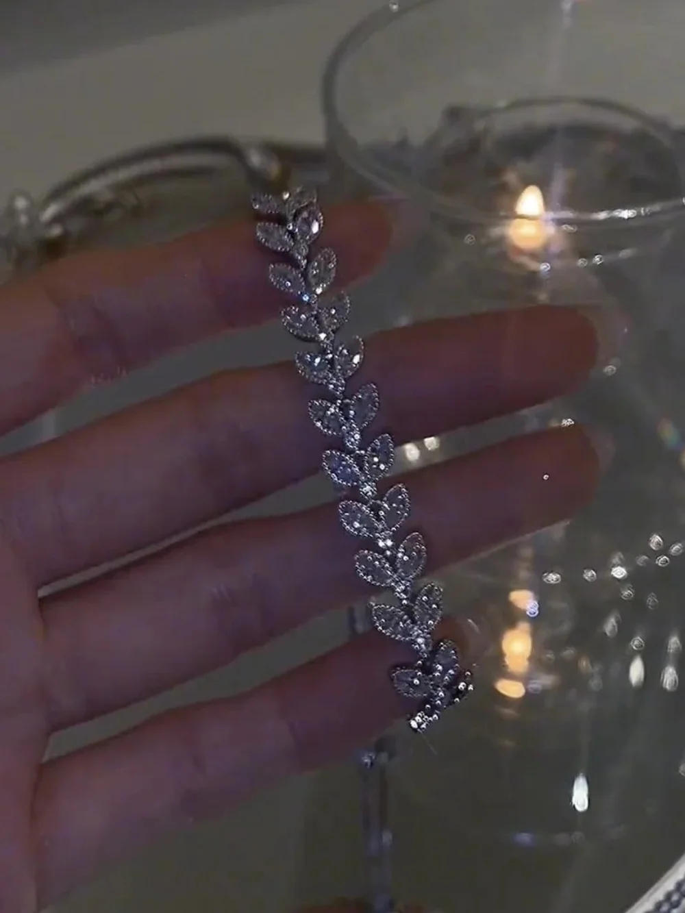 Silver Leaf Slider Bracelet